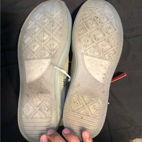 Translucent High-Top Sneakers with Text Detail off white converse collab the ten - Picture 6 of 6